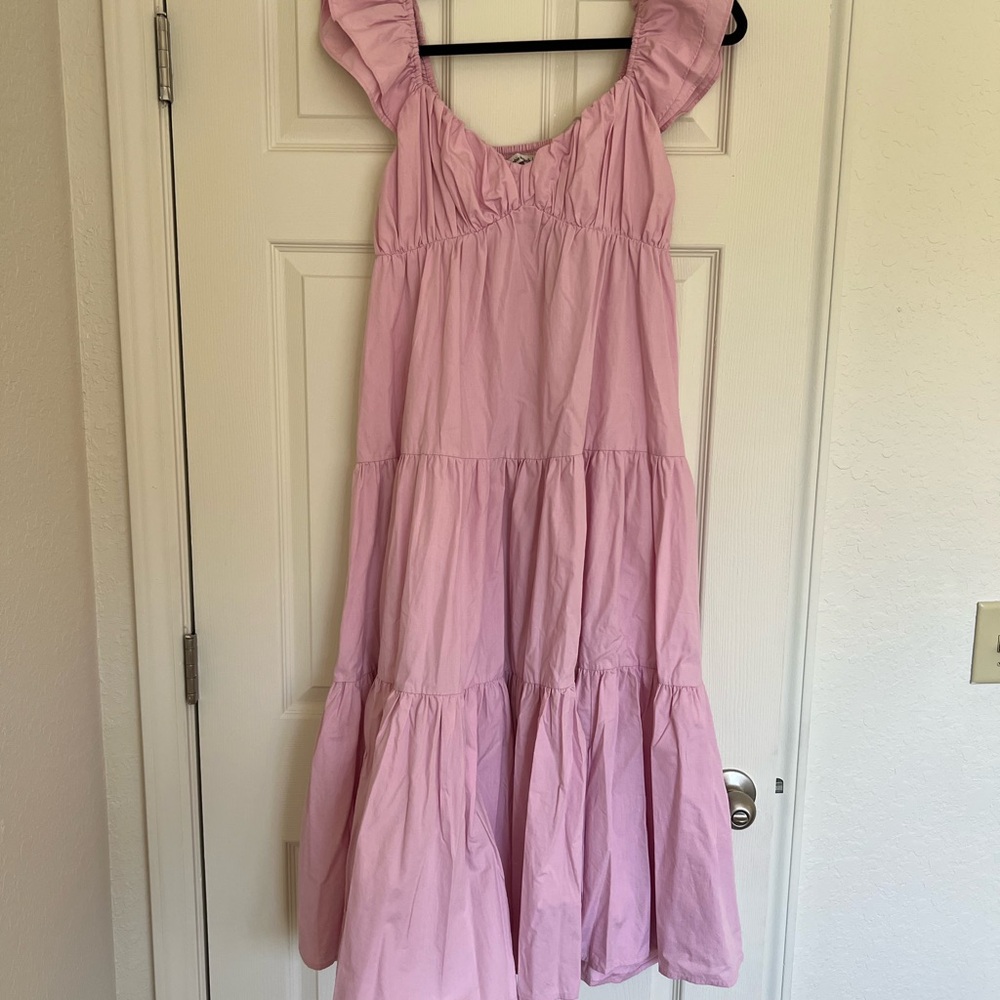 Pink Abercrombie & Fitch Poplin Midaxi Dress